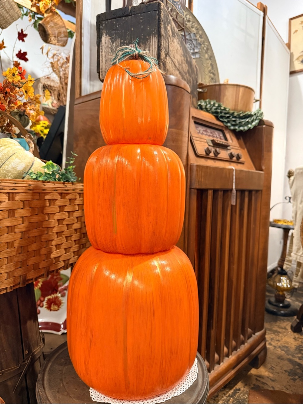 Stacked Orange Pumpkin Décor